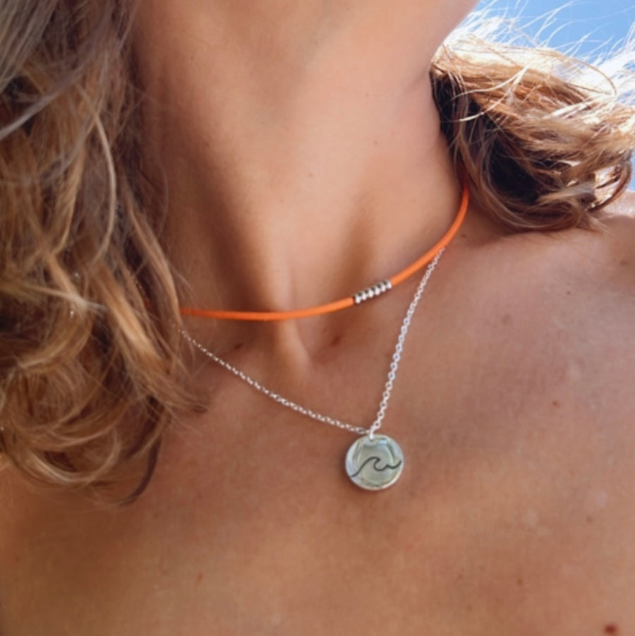 Waterproof Art Necklace (Steel and Gold)