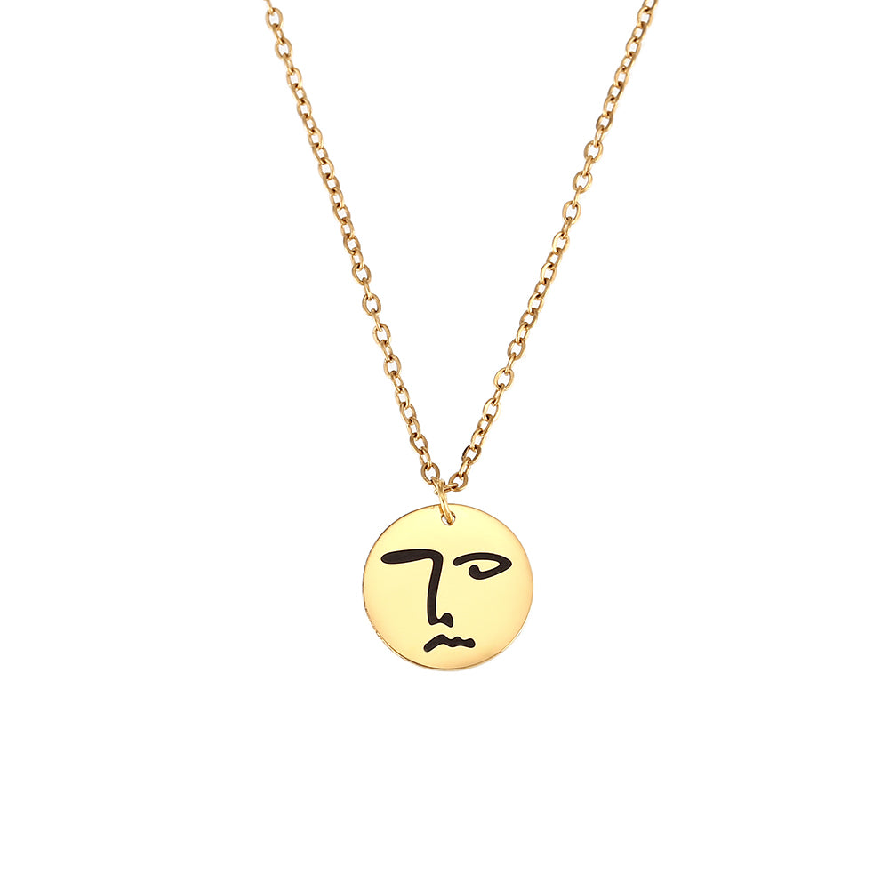 Waterproof Art Necklace (Steel and Gold)