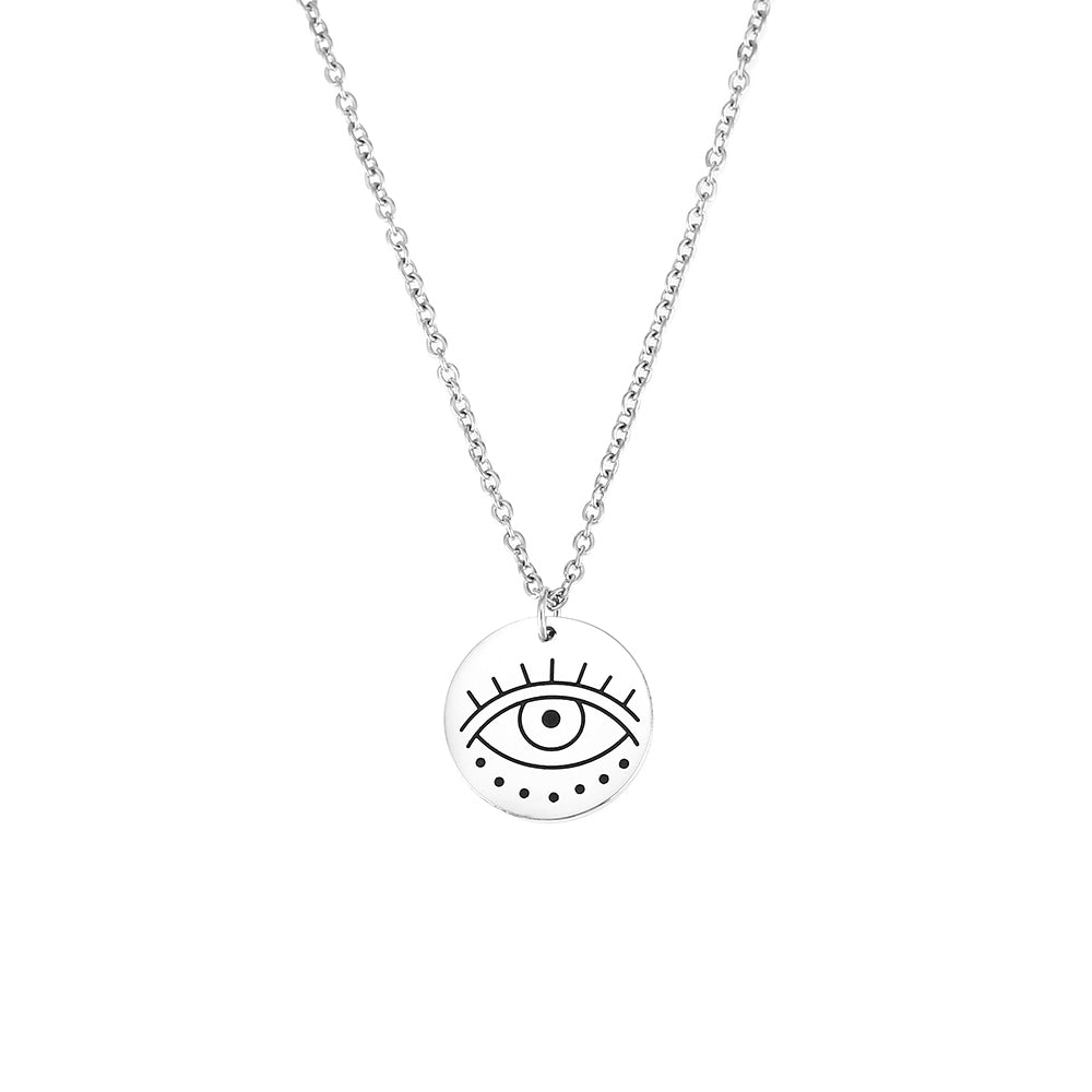 Turkish Evil Eye Necklace Waterproof (Steel and Gold)