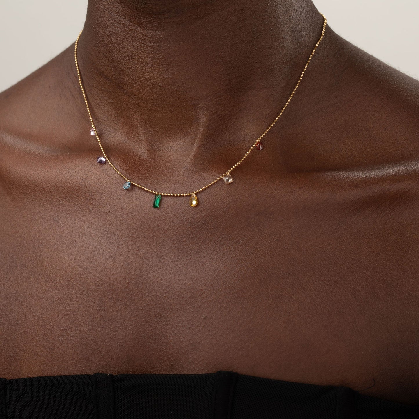 Crystal Bead Hypoallergenic Waterproof Necklace