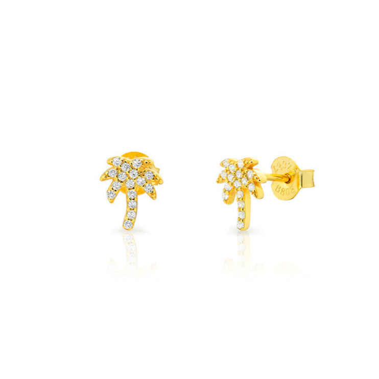 Coconut Tree Earrings (Silver and Gold)
