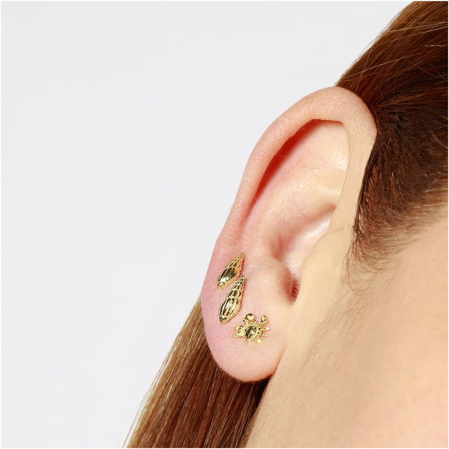 Crab earrings (silver and gold)