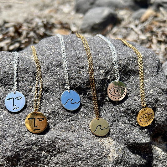 Waterproof Art Necklace (Steel and Gold)