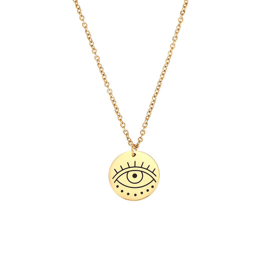 Turkish Evil Eye Necklace Waterproof (Steel and Gold)