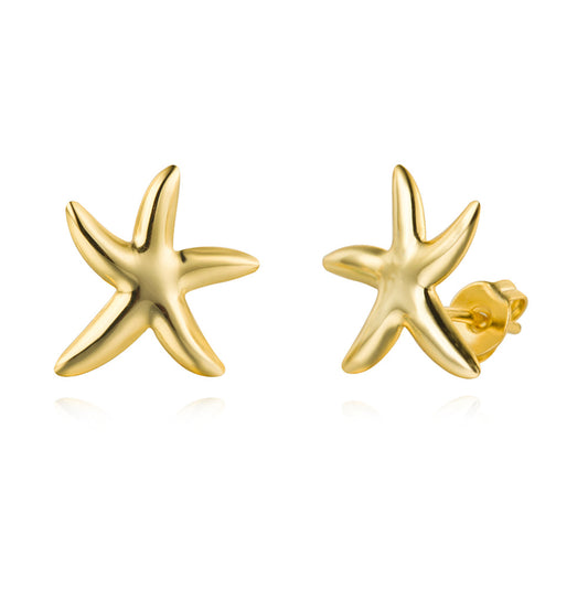 Large Starfish Earrings (Silver and Gold)