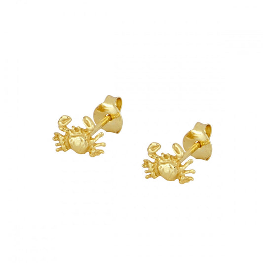 Crab earrings (silver and gold)