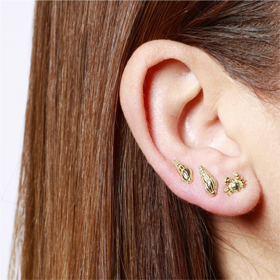 Crab earrings (silver and gold)