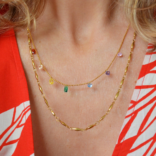 Crystal Bead Hypoallergenic Waterproof Necklace